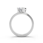 Load image into Gallery viewer, Elaine Bezel Set Twist Solitaire Princess Cut Diamond Engagement Ring - Nivetta
