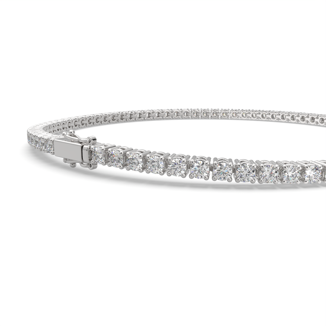 Eleonora Round Cut Diamond Tennis Bracelet Prong Set (2 ctw) - Nivetta