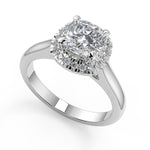 Load image into Gallery viewer, Eliana Halo 4 Prong Cushion Cut Diamond Engagement Ring - Nivetta
