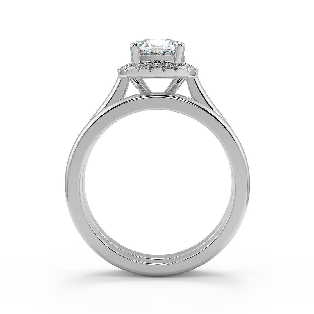 Eliana Halo 4 Prong Cushion Cut Diamond Engagement Ring - Nivetta