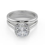 Load image into Gallery viewer, Eliana Halo 4 Prong Cushion Cut Diamond Engagement Ring - Nivetta
