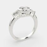 Load image into Gallery viewer, Emilia Cushion Cut Trilogy 3 Stone Engagement Ring Setting - Nivetta
