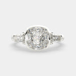 Load image into Gallery viewer, Emilia Cushion Cut Trilogy 3 Stone Engagement Ring Setting - Nivetta
