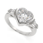 Load image into Gallery viewer, Emilia Heart Cut Trilogy 3 Stone Engagement Ring Setting - Nivetta
