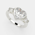 Load image into Gallery viewer, Emilia Heart Cut Trilogy 3 Stone Engagement Ring Setting - Nivetta
