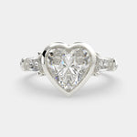 Load image into Gallery viewer, Emilia Heart Cut Trilogy 3 Stone Engagement Ring Setting - Nivetta
