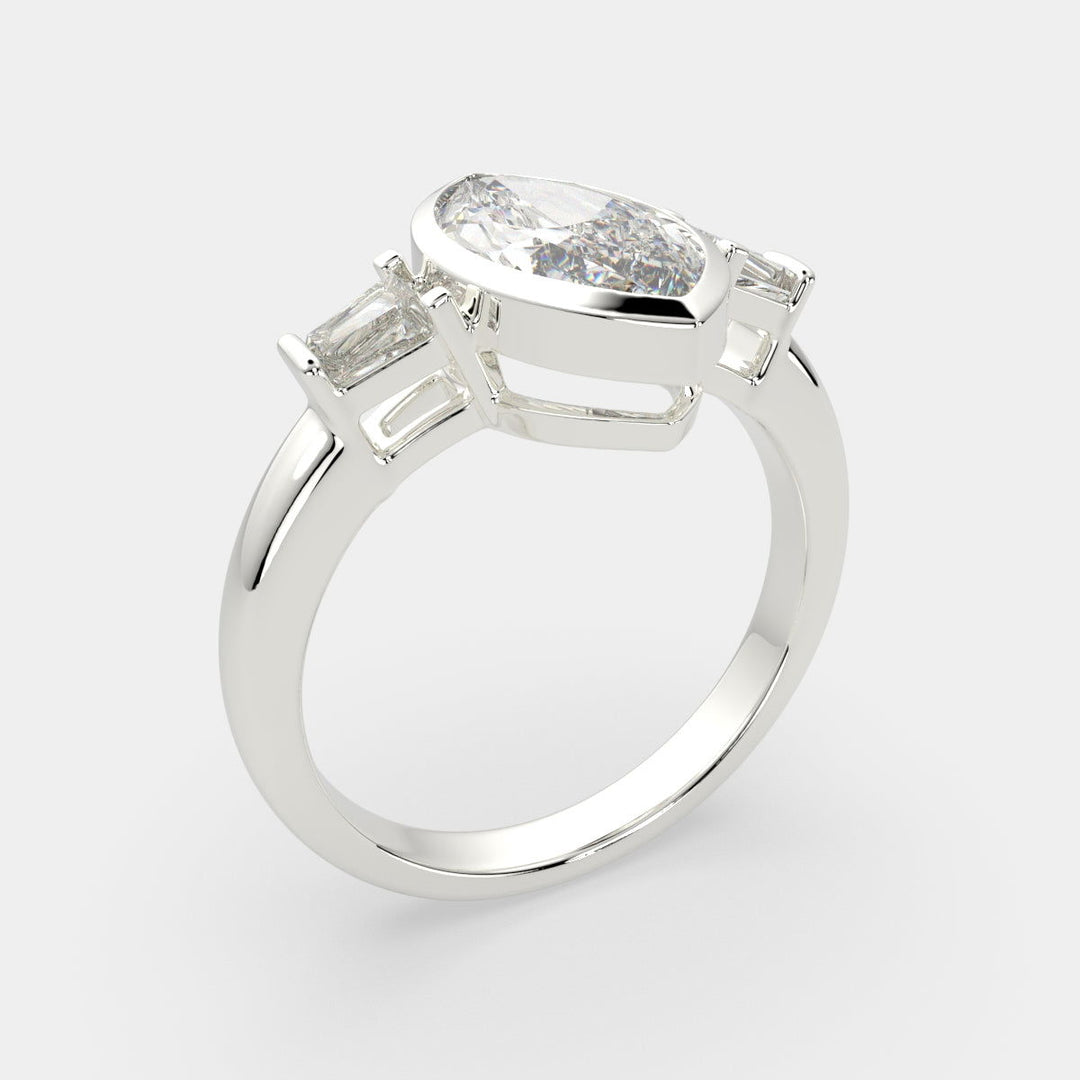 Emilia Marquise Cut Trilogy 3 Stone Engagement Ring Setting - Nivetta