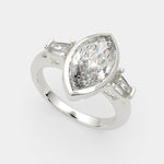 Load image into Gallery viewer, Emilia Marquise Cut Trilogy 3 Stone Engagement Ring Setting - Nivetta
