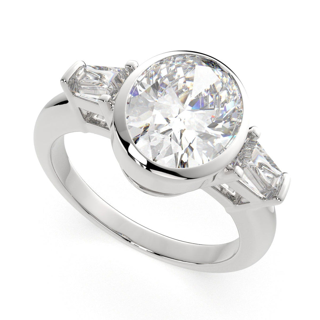 Emilia Oval Cut Trilogy 3 Stone Engagement Ring Setting - Nivetta