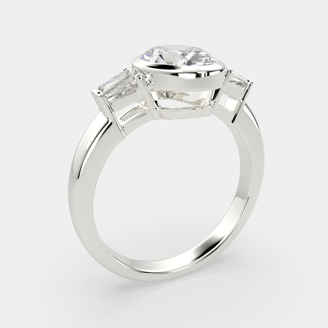 Emilia Oval Cut Trilogy 3 Stone Engagement Ring Setting - Nivetta