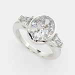 Load image into Gallery viewer, Emilia Oval Cut Trilogy 3 Stone Engagement Ring Setting - Nivetta
