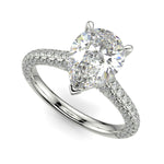 Load image into Gallery viewer, Emilia Pear Cut Pave Hidden Halo 4 Prong Claw Engagement Ring - Nivetta
