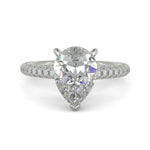 Load image into Gallery viewer, Emilia Pear Cut Pave Hidden Halo 4 Prong Claw Engagement Ring - Nivetta
