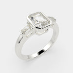 Load image into Gallery viewer, Emilia Radiant Cut Trilogy 3 Stone Engagement Ring Setting - Nivetta
