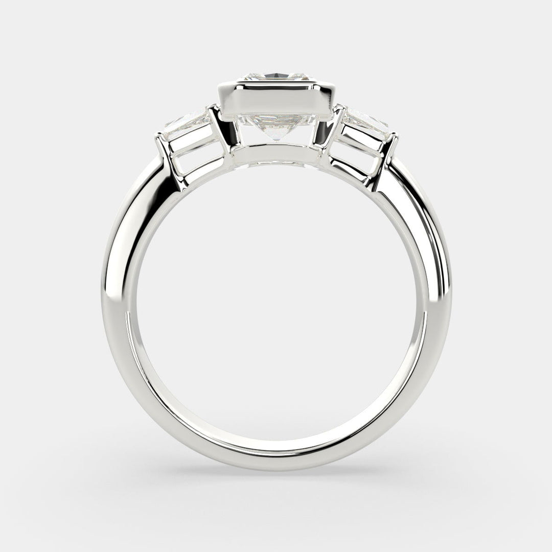 Emilia Radiant Cut Trilogy 3 Stone Engagement Ring Setting - Nivetta