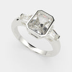 Load image into Gallery viewer, Emilia Radiant Cut Trilogy 3 Stone Engagement Ring Setting - Nivetta
