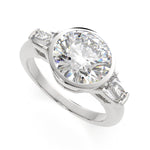 Load image into Gallery viewer, Emilia Round Cut Trilogy 3 Stone Engagement Ring Setting - Nivetta
