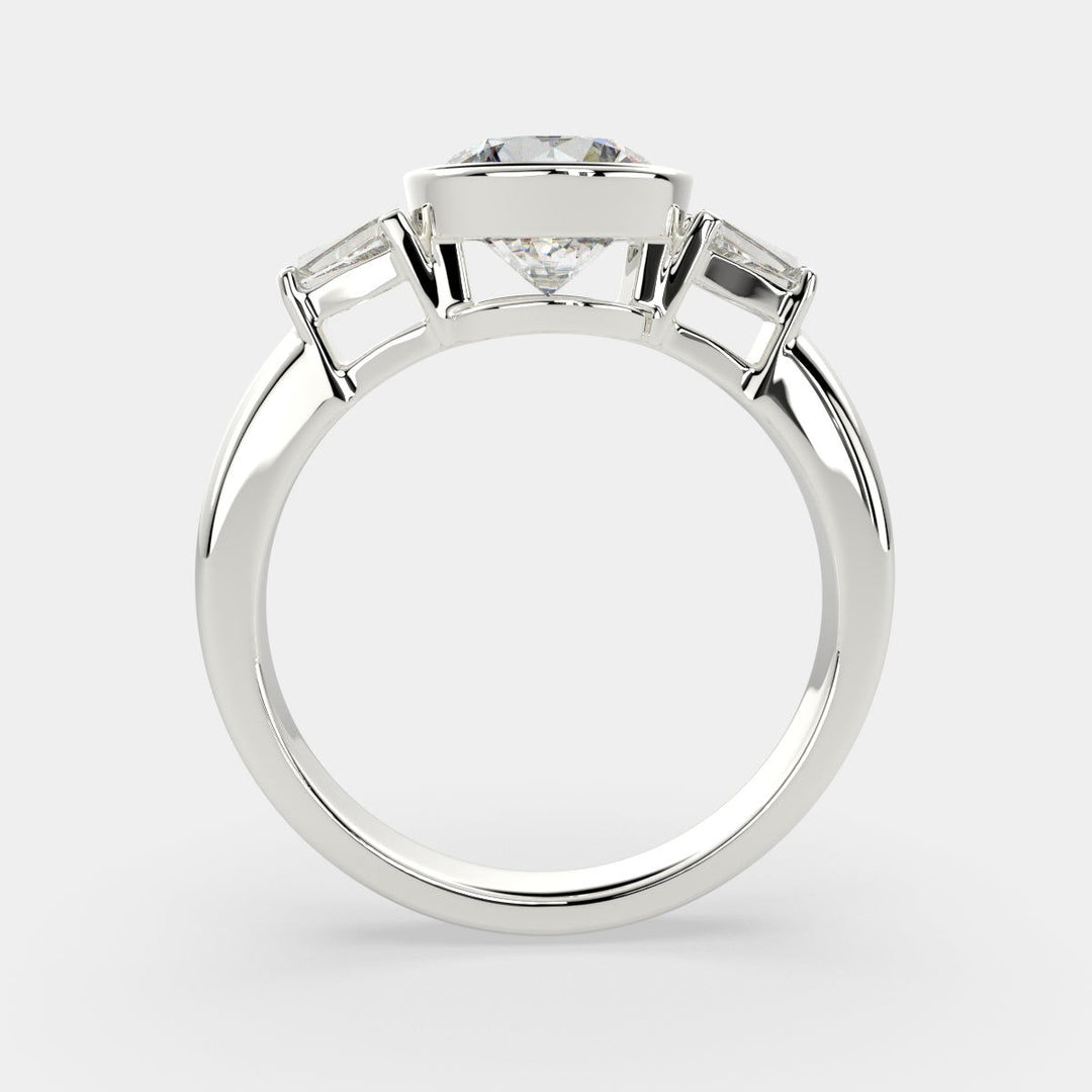 Emilia Round Cut Trilogy 3 Stone Engagement Ring Setting - Nivetta