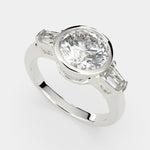 Load image into Gallery viewer, Emilia Round Cut Trilogy 3 Stone Engagement Ring Setting - Nivetta
