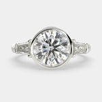 Load image into Gallery viewer, Emilia Round Cut Trilogy 3 Stone Engagement Ring Setting - Nivetta
