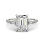 Load image into Gallery viewer, Emma Emerald Cut Trilogy 3 Stone 4 Prong Claw Set Engagement Ring Setting - Nivetta
