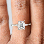 Load image into Gallery viewer, Emma Emerald Cut Trilogy 3 Stone 4 Prong Claw Set Engagement Ring Setting - Nivetta
