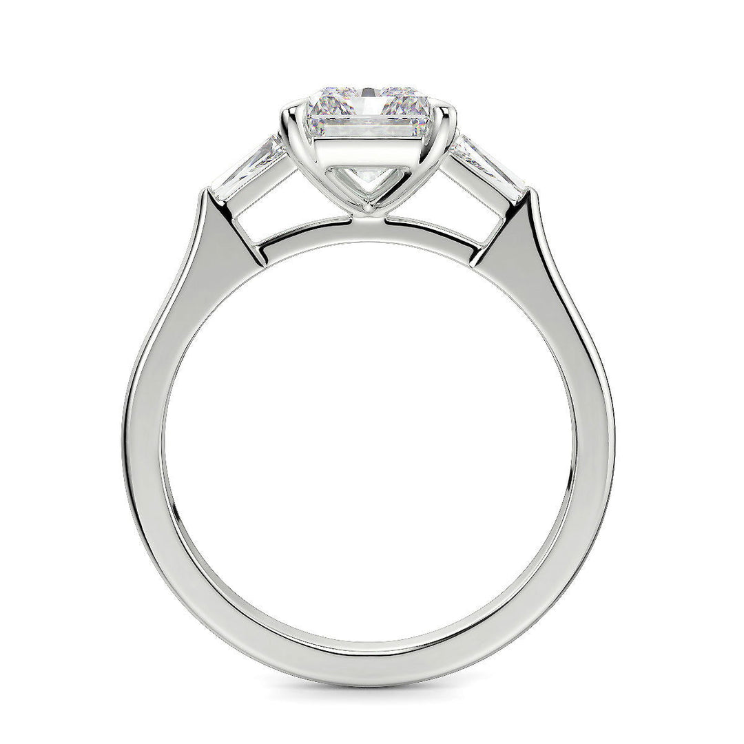 Emma Radiant Cut Trilogy 3 Stone 4 Prong Claw Set Engagement Ring Setting - Nivetta