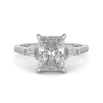 Load image into Gallery viewer, Emma Radiant Cut Trilogy 3 Stone 4 Prong Claw Set Engagement Ring Setting - Nivetta
