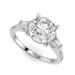 Load image into Gallery viewer, Emma Round Cut Trilogy 3 Stone 4 Prong Claw Set Engagement Ring Setting - Nivetta
