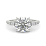 Load image into Gallery viewer, Emma Round Cut Trilogy 3 Stone 4 Prong Claw Set Engagement Ring Setting - Nivetta
