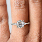 Load image into Gallery viewer, Emma Round Cut Trilogy 3 Stone 4 Prong Claw Set Engagement Ring Setting - Nivetta
