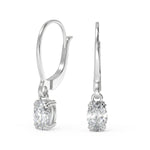 Load image into Gallery viewer, Emmy Oval Cut Double Prong Earrings Leverback - Nivetta
