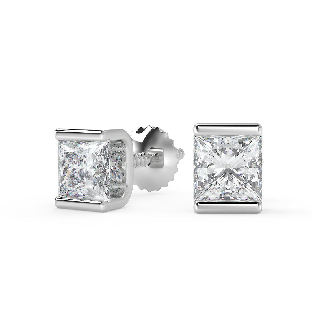 Erin Princess Cut Stud Earrings - Nivetta