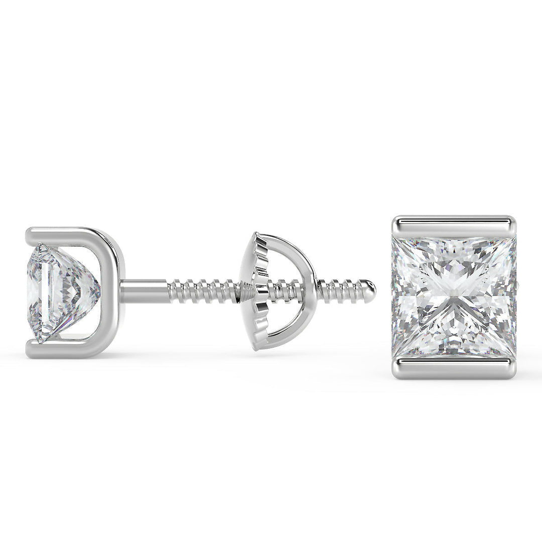 Erin Princess Cut Stud Earrings - Nivetta