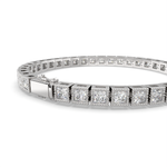 Load image into Gallery viewer, Eudoxia Princess Cut Diamond Tennis Bracelet Milgrain Bezel (8 ctw) - Nivetta
