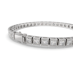 Load image into Gallery viewer, Eulalie Princess Cut Diamond Tennis Bracelet Milgrain Bezel (6 ctw) - Nivetta
