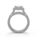 Load image into Gallery viewer, Eva 3 Row Pave Princess Cut Diamond Engagement Ring - Nivetta
