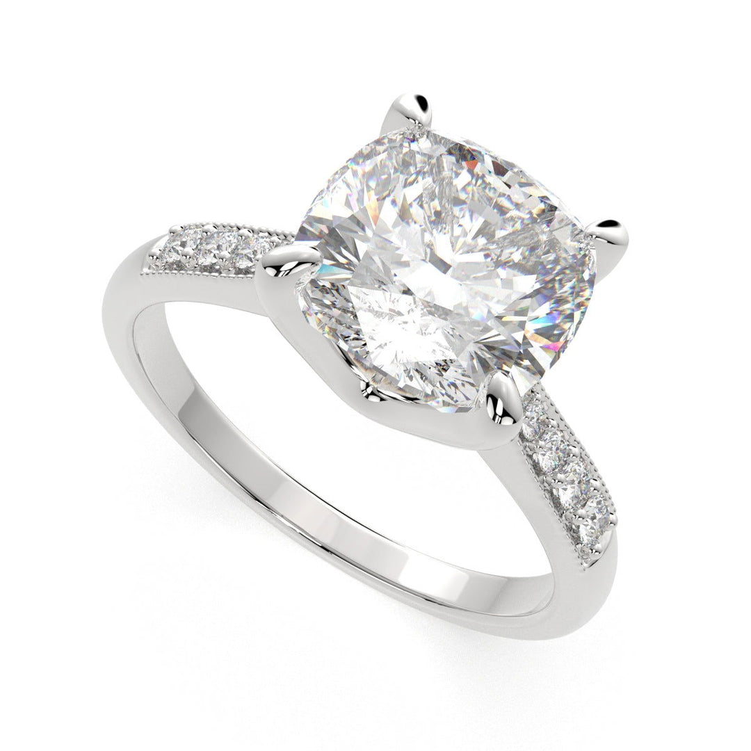 Federica Cushion Cut 4 Prong Engagement Ring Setting - Nivetta