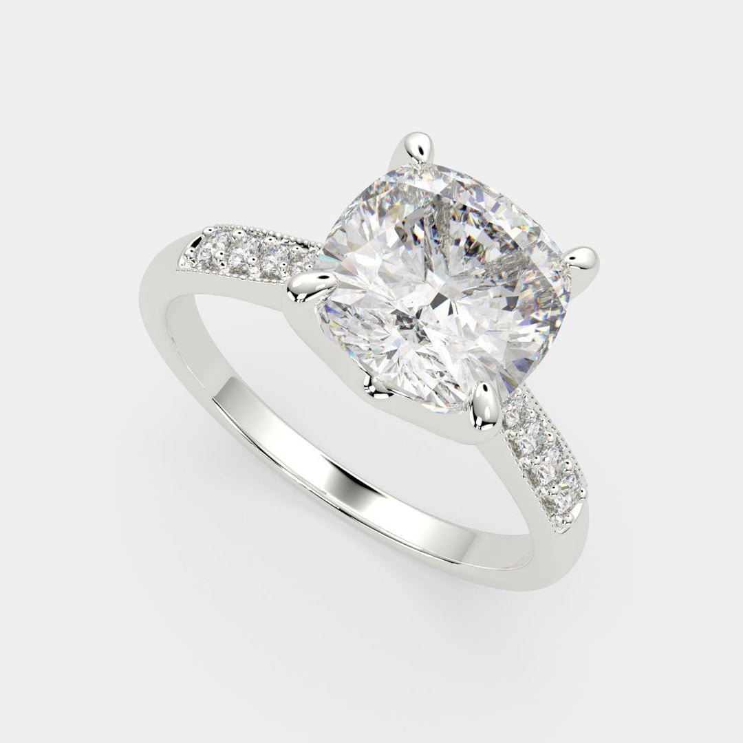 Federica Cushion Cut 4 Prong Engagement Ring Setting - Nivetta