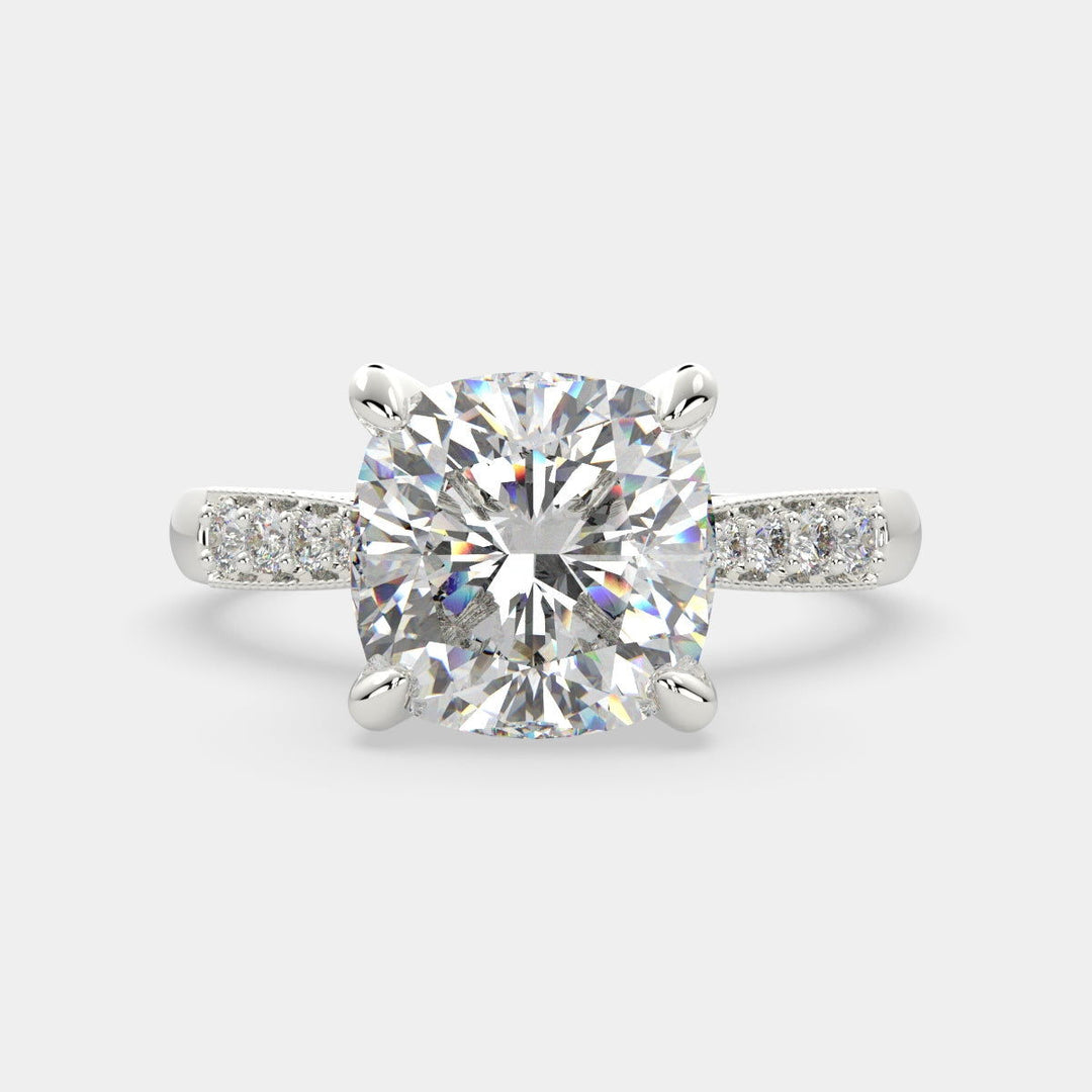 Federica Cushion Cut 4 Prong Engagement Ring Setting - Nivetta