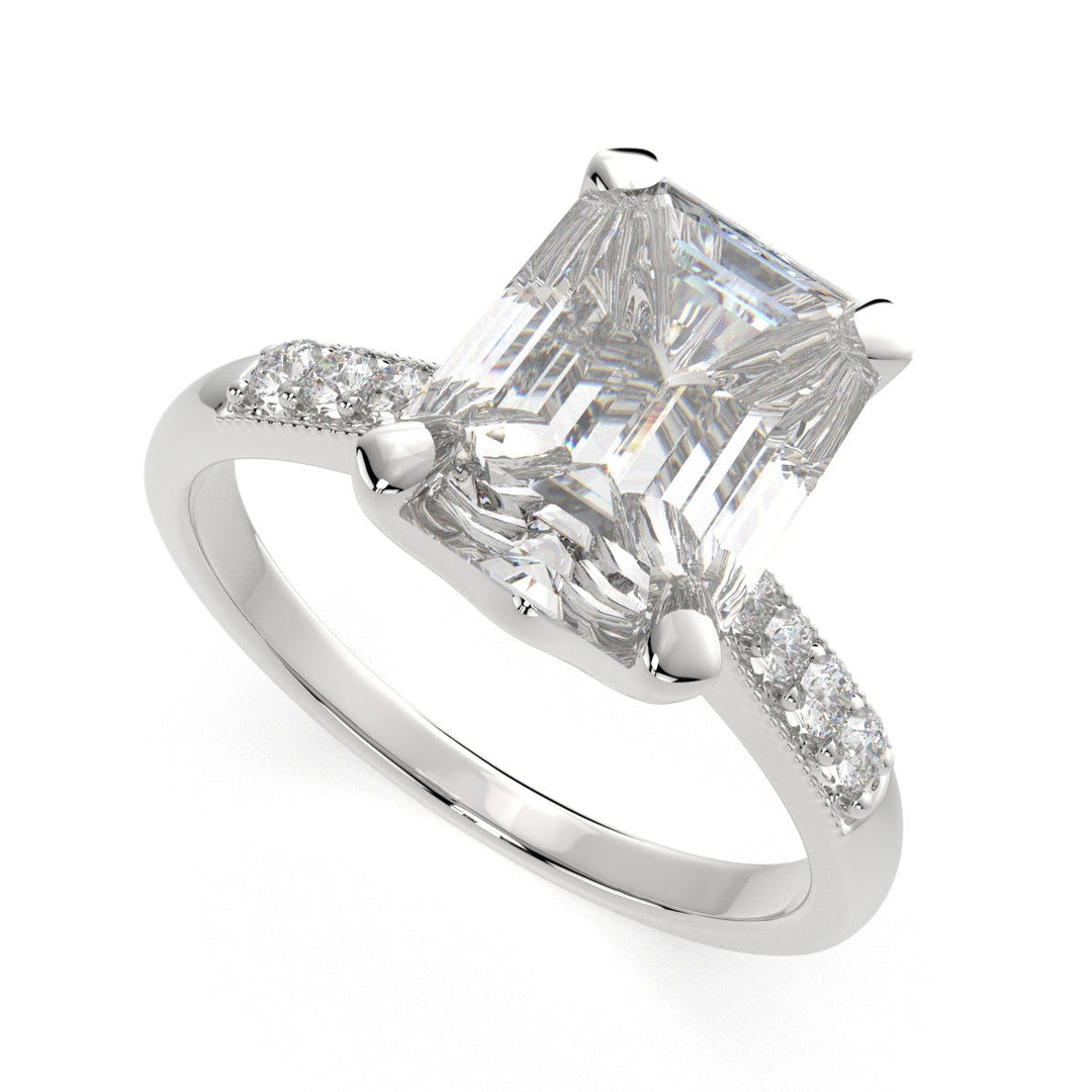 Federica Emerald Cut 4 Prong Engagement Ring Setting - Nivetta