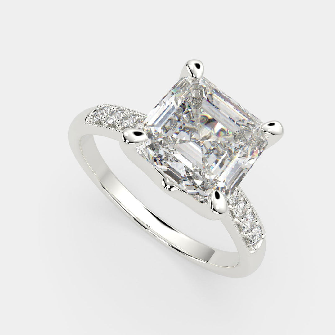 Federica Emerald Cut 4 Prong Engagement Ring Setting - Nivetta