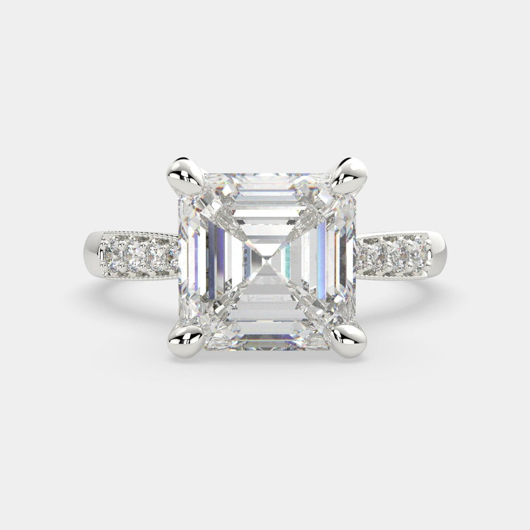 Federica Emerald Cut 4 Prong Engagement Ring Setting - Nivetta