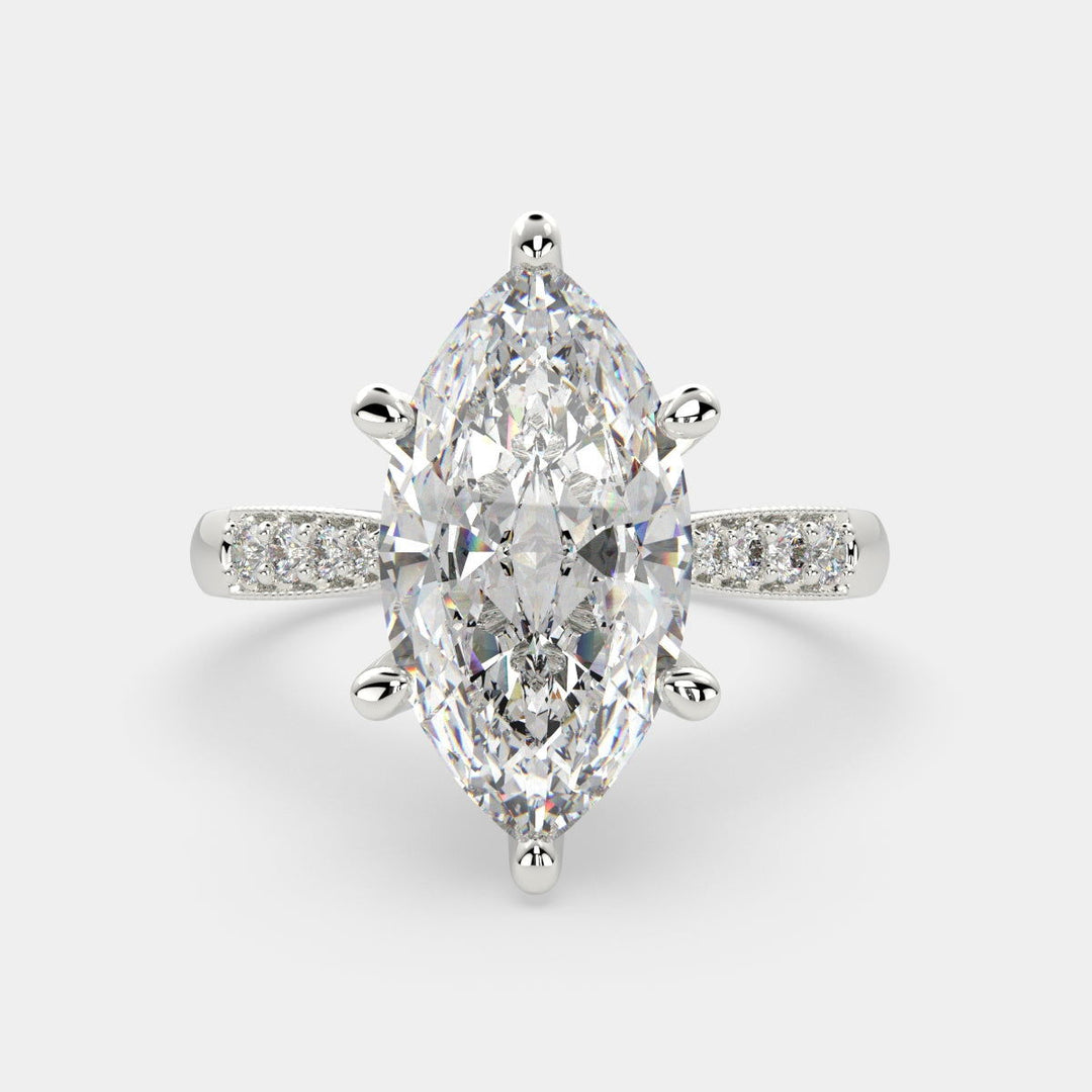 Federica Marquise Cut 4 Prong Engagement Ring Setting - Nivetta