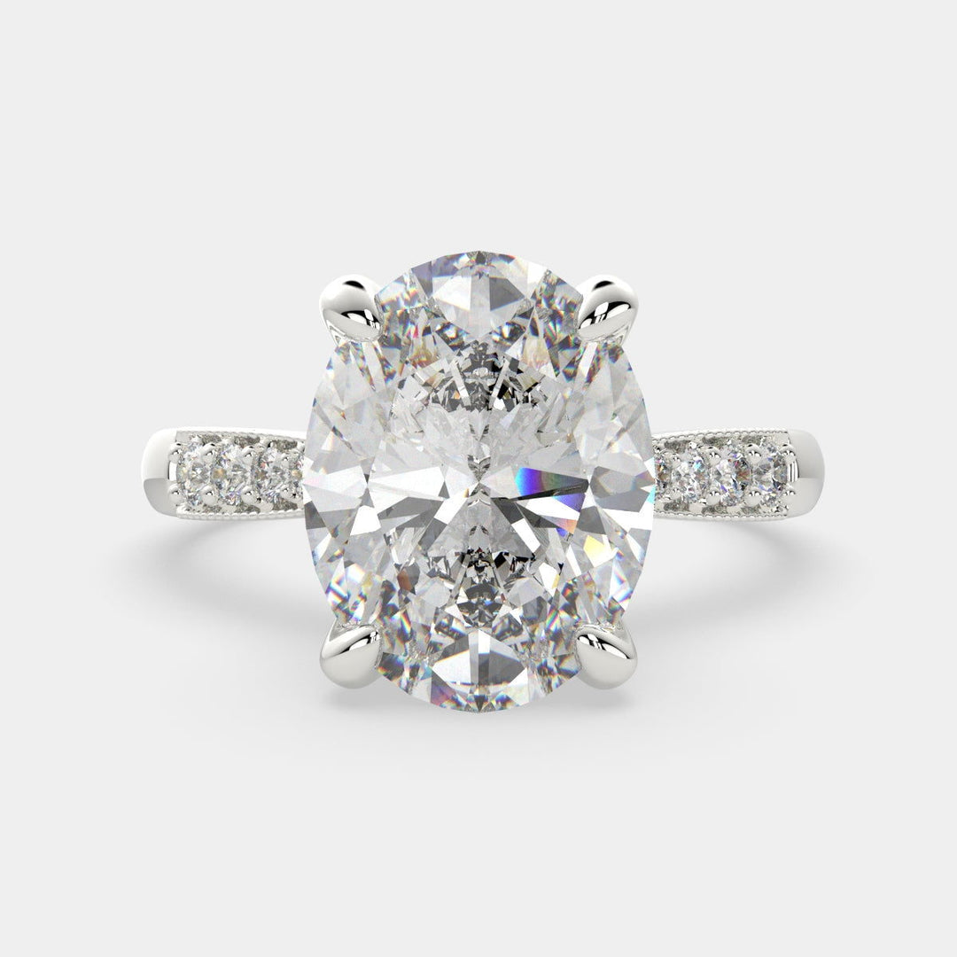 Federica Oval Cut 4 Prong Engagement Ring Setting - Nivetta