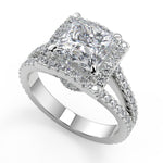 Load image into Gallery viewer, Gabriela Halo Pave Split Shank Princess Cut Engagement Ring - Nivetta
