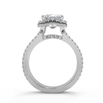 Load image into Gallery viewer, Gabriela Halo Pave Split Shank Princess Cut Engagement Ring - Nivetta
