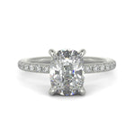 Load image into Gallery viewer, Gabrielle Cushion Cut Pave Hidden Halo 4 Prong Claw Set Engagement Ring Setting - Nivetta
