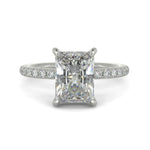 Load image into Gallery viewer, Gabrielle Radiant Cut Pave Hidden Halo 4 Prong Claw Set Engagement Ring Setting - Nivetta
