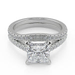 Load image into Gallery viewer, Gemma Classic 4 Prong Pave Princess Cut Diamond Engagement Ring - Nivetta
